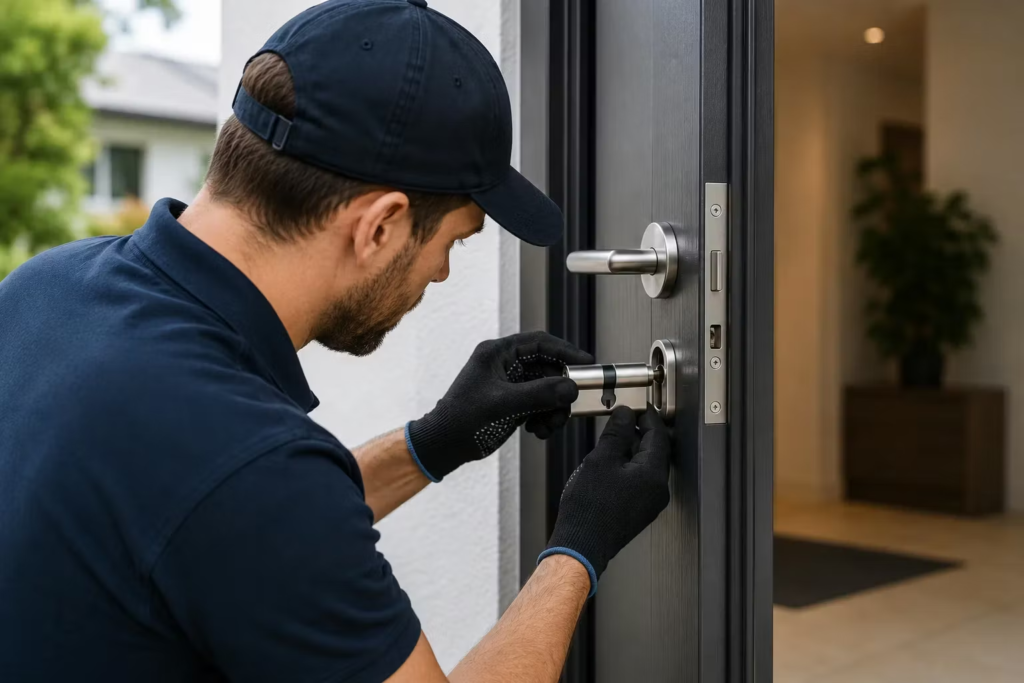 Schlüsseldienst Wiesbaden arbeitet an beschädigungsfreier Türöffnung