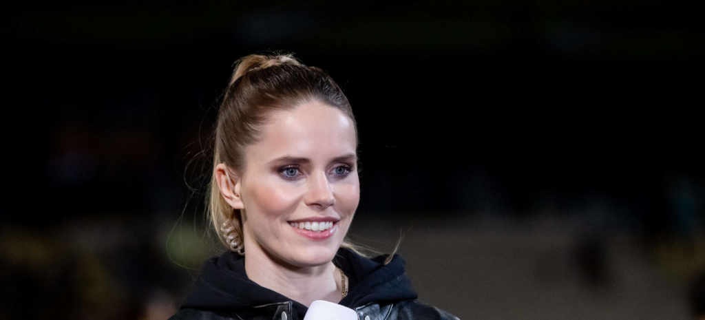 Porträt von Lili Engels während einer Sportsendung
