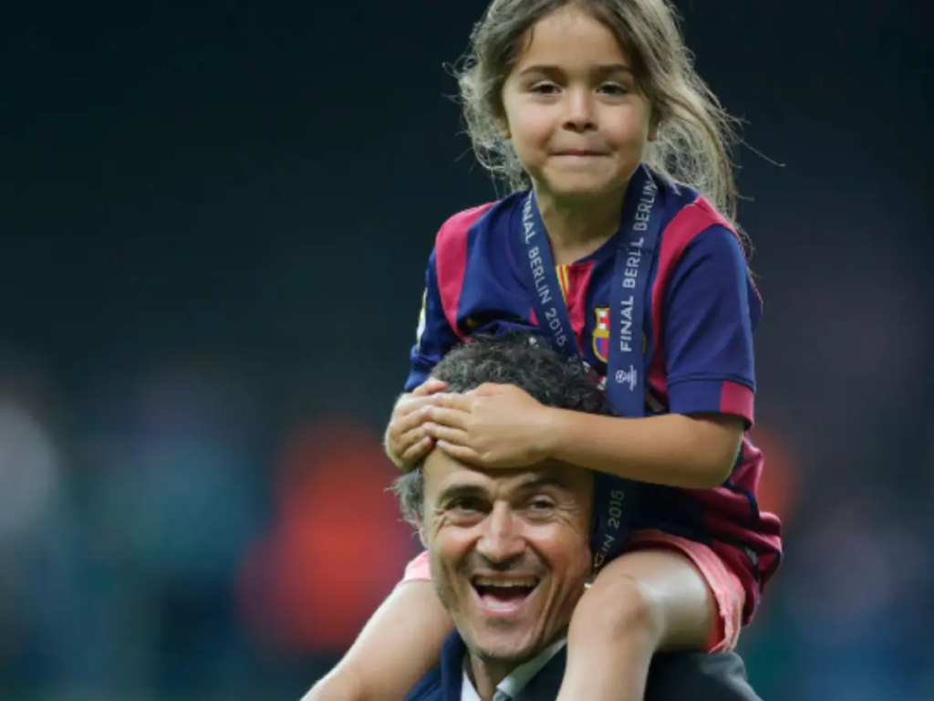 Familienfoto von Luis Enrique mit seiner Tochter Xana Martínez